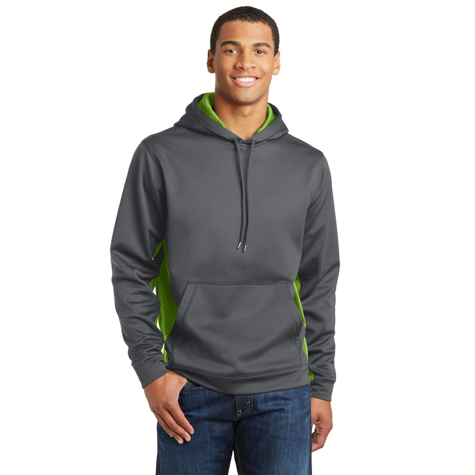 Sport-Tek-Sport-Tek® Sport-Wick® CamoHex Fleece Colorblock Hooded Pullover. ST239-MedTech-4